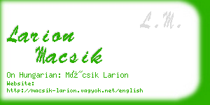 larion macsik business card